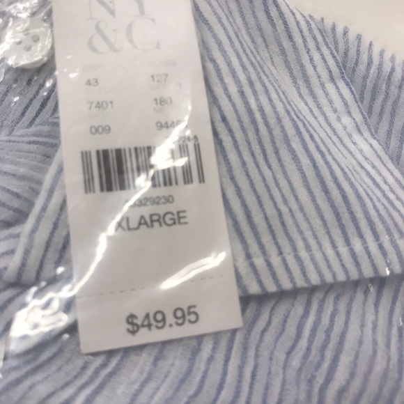 NY & CO. SAPPHIRE STRIPED BLOUSE NEW - Picture 5 of 8